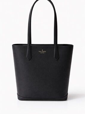 Kate Spade Black Leather Tote & Wallet Set NEW WITH TAGS Minimalist Classic